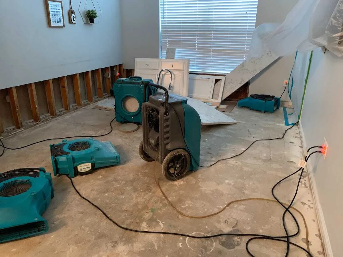 Dehumidifier in flood-cut room for Water Extraction & Removal in Bethany